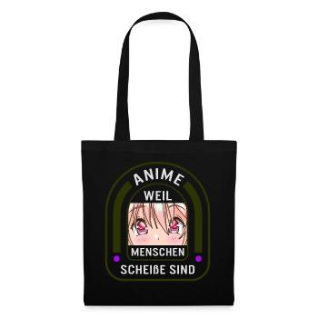 Anime, weil Menschen Scheiße sind, lustiges - Sac en tissu - noir - Devant