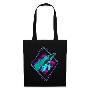Baleine à bosse - Sac en tissu - noir - Devant
