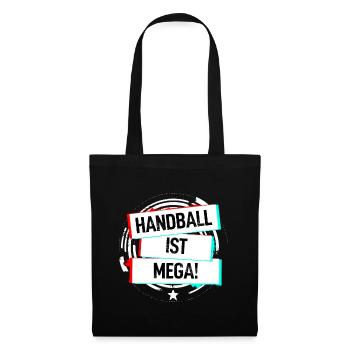 Handball Ist Mega! - Stoffbeutel - Schwarz - Vorne