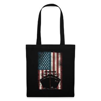 Bateau de croisière Vacances Pavillon américain - Sac en tissu - noir - Devant