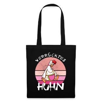 Crazy Chicken Funny Farmer - Tote Bag - black - Front