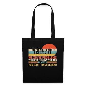 Mental Health Therapist Shirt, Counseling Solve - Tote Bag - black - Front