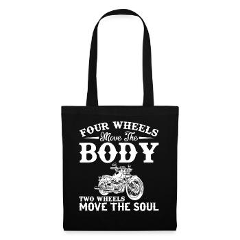 Quatre roues déplacent le corps Deux roues déplacent l’âme - Sac en tissu - noir - Devant