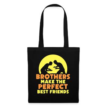 Brüder Sind Die Perfekten Besten Freunde Freund - Stoffbeutel - Schwarz - Vorne