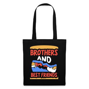 Brüder Und Beste Freunde Team Bruder Freund - Stoffbeutel - Schwarz - Vorne