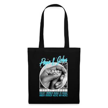 Papa und Sohn Herz-zu-Herz-Shirt, Hände halten, - Sac en tissu - noir - Devant