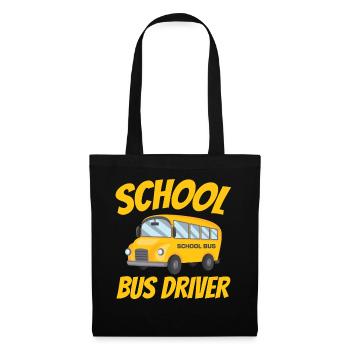 Chauffeur d’autobus scolaire Autocar De voyage - Sac en tissu - noir - Devant