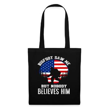 Drôle de Bigfoot USA Drapeau - Sac en tissu - noir - Devant