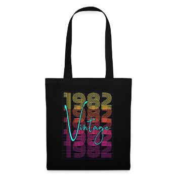 1982 Geburtstag - Stoffbeutel - Schwarz - Vorne