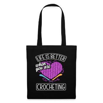 Crochet Hobby Passion - Tote Bag - black - Front