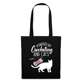 Crochet Cat Lover Gift - Tote Bag - black - Front