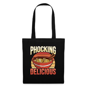 Phocking Delicious Pho asiatische Pho-Nudelsuppe - Stoffbeutel - Schwarz - Vorne