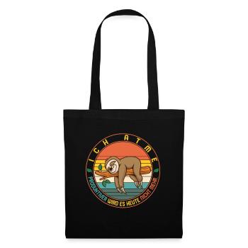 Schlaf-Shirt, lustiges Faultier, ich atme - Tote Bag - black - Front