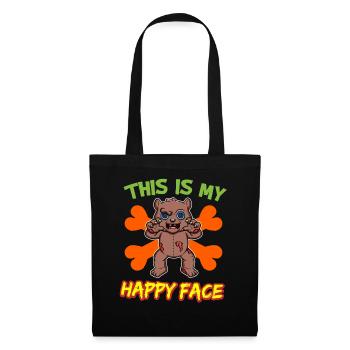 C’est mon visage heureux drôle de monstre d’Halloween - Sac en tissu - noir - Devant