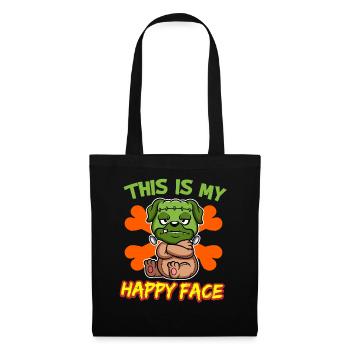C’est mon visage heureux drôle de monstre d’Halloween - Sac en tissu - noir - Devant