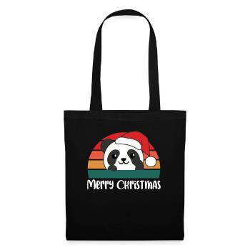 merry Christmas Retro Panda Christmas - Tote Bag - black - Front