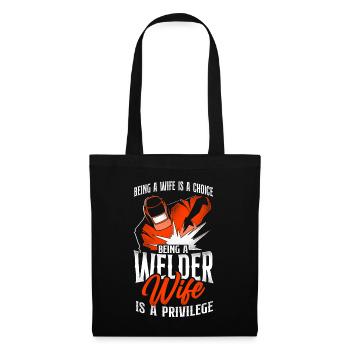 Soudeur Soudeur Femme Vintage Étant - Sac en tissu - noir - Devant