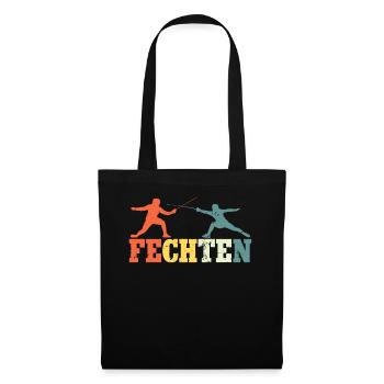 Fechten - Stoffbeutel - Schwarz - Vorne