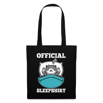 Chemise de sommeil officielle chat - Sac en tissu - noir - Devant