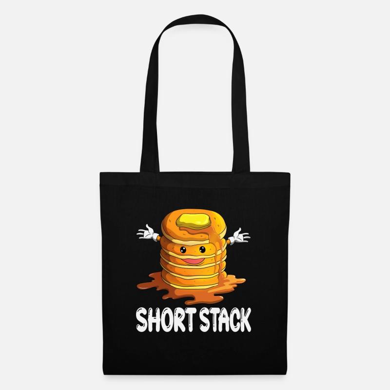 Kinder Pancake Short Stack lustig Frühstückoutfit - Stoffbeutel - Schwarz