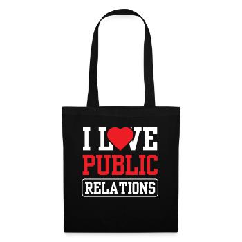 Ich Liebe Public Relations Job Beruf PR - Stoffbeutel - Schwarz - Vorne