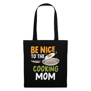 Soyez gentil avec la maman cuisinière cuisine maman cuisinière - Sac en tissu - noir - Devant