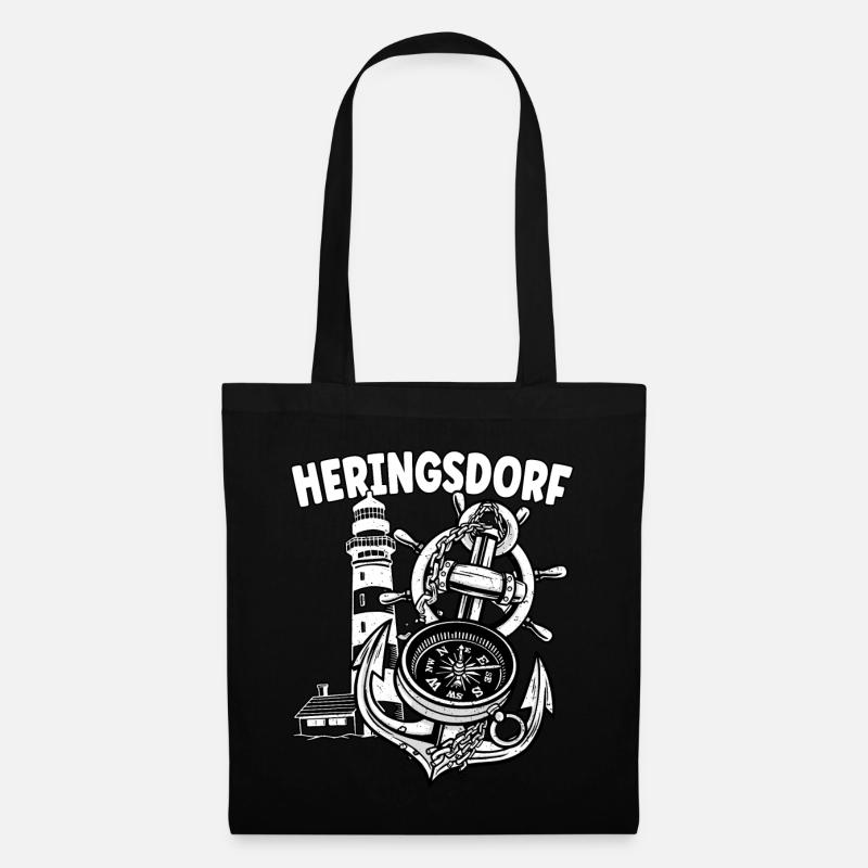 Heringsdorf - Stoffbeutel - Schwarz