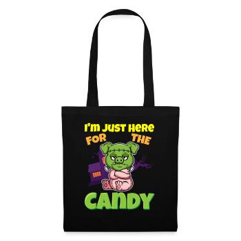 Je suis juste ici pour la bête d’Halloween effrayante de bonbons - Sac en tissu - noir - Devant