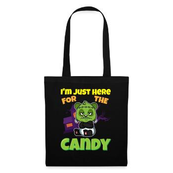 Je suis juste ici pour la bête d’Halloween effrayante de bonbons - Sac en tissu - noir - Devant