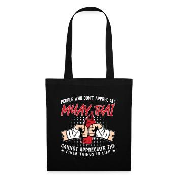 Muay Thai Fighter Fear Is A Reaction Thai Boxing - Stoffbeutel - Schwarz - Vorne