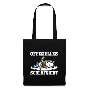 Offizielles schlafshirt Mops - Stoffbeutel - Schwarz - Vorne
