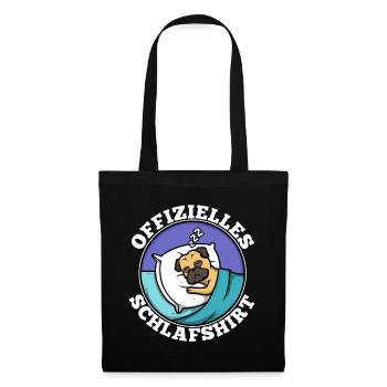 Offizielles schlafshirt Mops - Stoffbeutel - Schwarz - Vorne