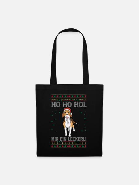 Beagle Weihnachten - Stoffbeutel - Schwarz