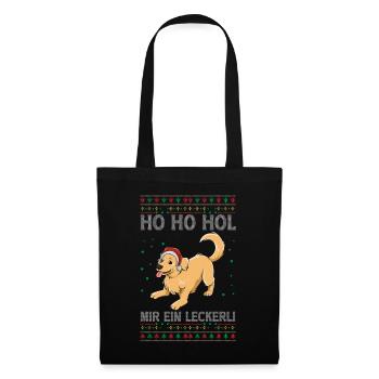 Golden Retriever Weihnachten - Stoffbeutel - Schwarz - Vorne
