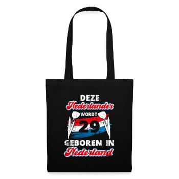 29 Anniversaire Néerlandais Hollande 29 ans Dire - Sac en tissu - noir - Devant