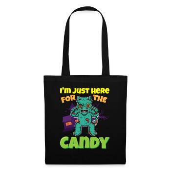 Je suis juste ici pour la bête d’Halloween effrayante de bonbons - Sac en tissu - noir - Devant