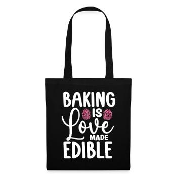 Baker Baking Is Love Made Edible Bakery Cake Bake - Tote Bag - black - Front