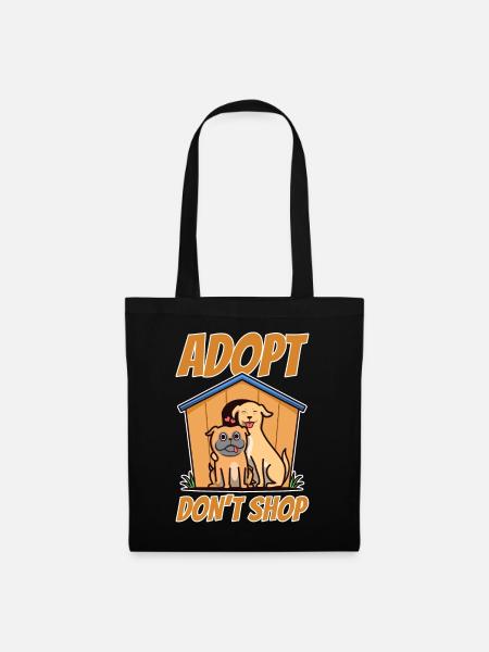 Adopt don't shop - Stoffbeutel - Schwarz