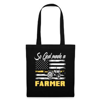 Amerikanische Flagge Landwirtwirtschaft Bauer - Stoffbeutel - Schwarz - Vorne