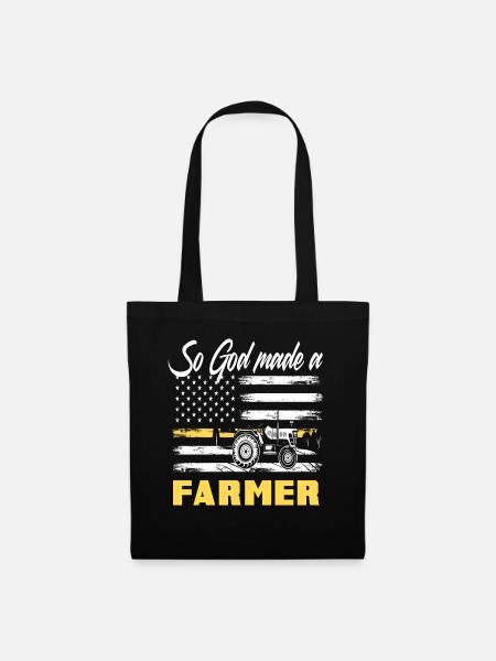 Amerikanische Flagge Landwirtwirtschaft Bauer - Stoffbeutel - Schwarz