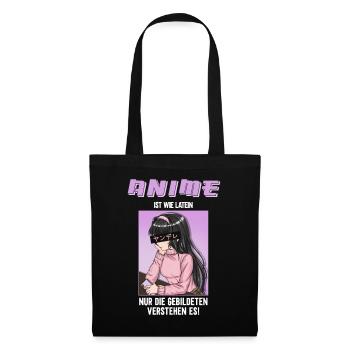 Anime Ist Wie Latein I Anime Girl - Stoffbeutel - Schwarz - Vorne