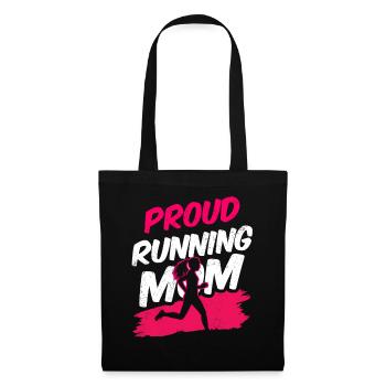 Fière coureuse Maman Jogging Mère Running - Sac en tissu - noir - Devant