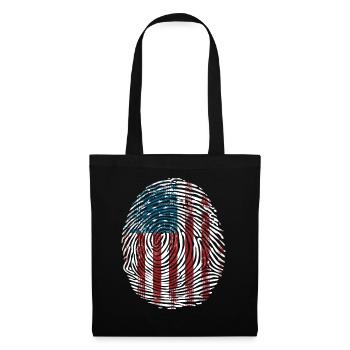 Amerikanischer Flagge USA United States Of America - Stoffbeutel - Schwarz - Vorne