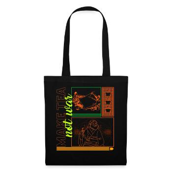 Make Tea Not War Shirt, Peaceful Samurai Tea - Tote Bag - black - Front