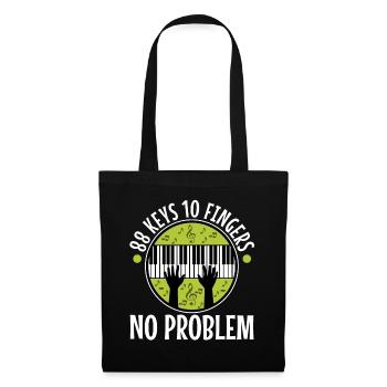 88 keys 10 fingers no problem - Stoffbeutel - Schwarz - Vorne