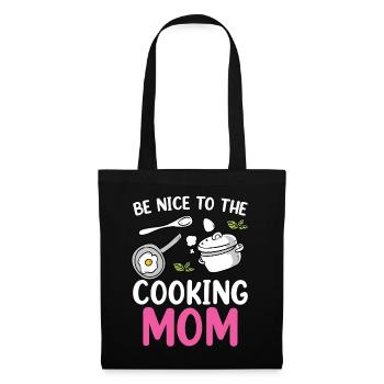 Soyez gentil avec la maman cuisinière cuisinière cuisine maman - Sac en tissu - noir - Devant