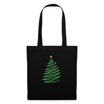 One Line Christmas Tree Christmas Xmas - Tote Bag - black - Front