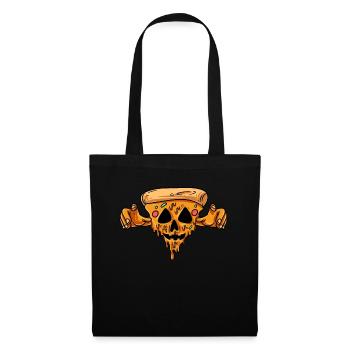 Tranche de pizza - Sac en tissu - noir - Devant