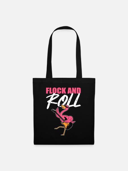 Flock n Roll Flamingo Rock and Roll - Stoffbeutel - Schwarz