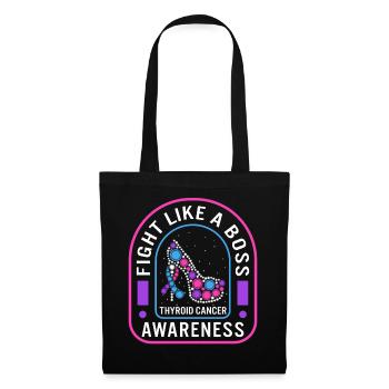Chemise de sensibilisation au cancer de la thyroïde, combattez comme un patron - Sac en tissu - noir - Devant